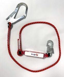 Ellersafe Vanglijn met Valdemper – 2 meter, 10,5 mm dik, met steigerhaak en karabijnhaak